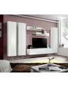 Ensemble meuble TV mural  - Fly I - 310 cm x 190 cm x 40 cm - Blanc et noir