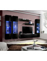 Ensemble meuble TV mural  - Fly II - 310 cm x 190 cm x 40 cm - Noir