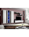 Ensemble meuble TV mural  - Fly IV - 310 cm x 190 cm x 40 cm - Noir et blanc
