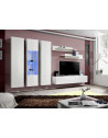 Ensemble meuble TV mural  - Fly V - 310 cm x 190 cm x 40 cm - Blanc