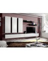 Ensemble meuble TV mural  - Fly I - 320 cm x 190 cm x 40 cm - Noir et blanc