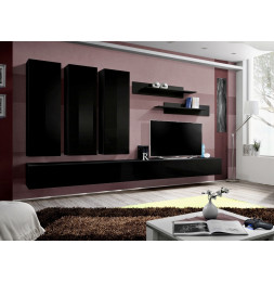 Ensemble meuble TV mural  - Fly I - 320 cm x 190 cm x 40 cm - Noir