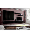 Ensemble meuble TV mural  - Fly I - 320 cm x 190 cm x 40 cm - Noir