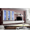 Ensemble meuble TV mural  - Fly III - 320 cm x 190 cm x 40 cm - Blanc