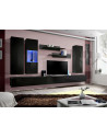 Ensemble meuble TV mural  - Fly V- 339 cm x 190 cm x 40 cm - Noir