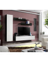 Ensemble meuble TV mural  - Fly I - 210 cm x 190 cm x 40 cm - Noir et blanc