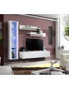 Ensemble meuble TV mural  - Fly II - 210 cm x 190 cm x 40 cm - Blanc