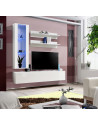 Ensemble meuble TV mural  - Fly II - 160 cm x 170 cm x 40 cm - Blanc