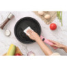 Batterie de cuisson complète effet marbre - 17 pièces - Tous feux - Rose