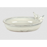 Bain d'oiseau ovale en céramique - L 22,9 cm x l 30,7 cm x H 10,4 cm - Blanc