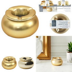 Cendrier de style marocain "Royal" - Doré mat ou brillant - D 10 cm