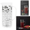 Pichet en verre incriptions de recettes de cocktails - Transparent - 2L
