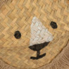 Panier pliant en roseau à tête de lion - Beige - D 35 cm