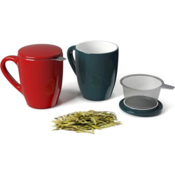 Mug tisanière "Colorama" - Rouge - 32cl