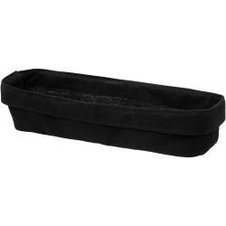 Corbeille à pain rectangle "Mayaj" en fer et coton - Noir - L 40,5 cm