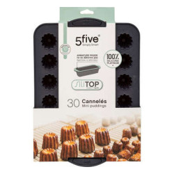 Moule en silicone pour 30 petits cannelés - Gris - L 33 x l 23,7 cm