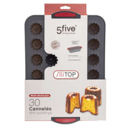 Moule en silicone pour 30 petits cannelés - Gris - L 33 x l 23,7 cm