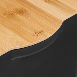 Boîte rangement plastique et bambou - Noir - 6,5 L