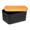 Boîte rangement plastique et bambou - Noir - 6,5 L