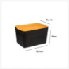 Boîte rangement plastique et bambou - Noir - 6,5 L