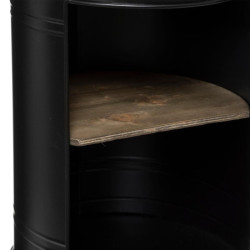 Table d'appoint avec étagère "Diego" - Noir - D 33,5 x H 47,5 cm