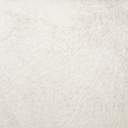 Pouf et coffre de rangement en bois et fourrure "Ezzio" - Blanc - L 38 x P 38 x H 38 cm