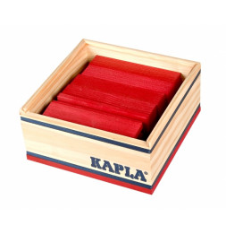 Kapla - Carré de 40 planchettes en bois rouge