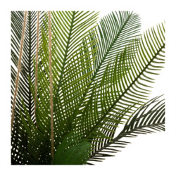 Palmier artificiel en pot coco "Cuba" - Vert/marron - H 50 cm