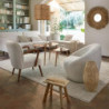 Miroir mural en roseau "Ael" - Beige - D 80 cm