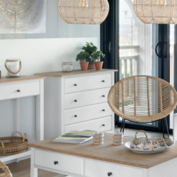 Commode 4 tiroirs "Solen" - Blanc - L 80 x P 40 x H 85,5 cm