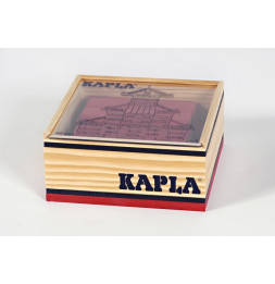 Kapla - Carré de 40 planchettes en bois rouge