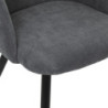 Chaise avec pieds en métal "Céleste" - Gris/Noir - L 54 x P 60 x H 80 cm
