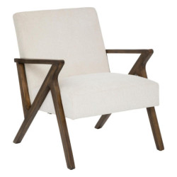 Fauteuil en tissu et bois...