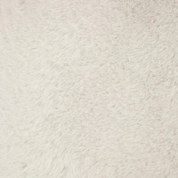 Pouf pliant double en bois et fourrure "Ezzio" - Blanc - L 76 x P 38 x H 38 cm