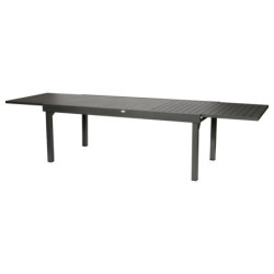 Table extensible 12 places "Piazza" - Gris graphite - L 320 x l 100 x H 75 cm