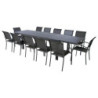 Table extensible 12 places "Piazza" - Gris graphite - L 320 x l 100 x H 75 cm