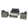 Salon de jardin 4 places "Polynesia" - Gris/Marron - L 148 x P 78 x H 186 cm