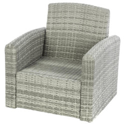 Salon de jardin 4 places "Polynesia" - Gris/Marron - L 148 x P 78 x H 186 cm