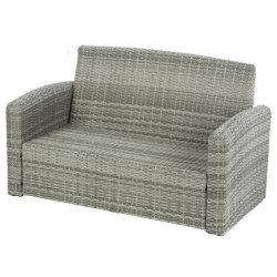 Salon de jardin 4 places "Polynesia" - Gris/Marron - L 148 x P 78 x H 186 cm