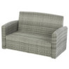 Salon de jardin 4 places "Polynesia" - Gris/Marron - L 148 x P 78 x H 186 cm