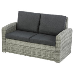 Salon de jardin 4 places "Polynesia" - Gris/Marron - L 148 x P 78 x H 186 cm