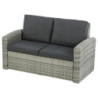 Salon de jardin 4 places "Polynesia" - Gris/Marron - L 148 x P 78 x H 186 cm
