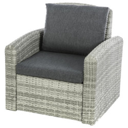 Salon de jardin 4 places "Polynesia" - Gris/Marron - L 148 x P 78 x H 186 cm