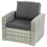 Salon de jardin 4 places "Polynesia" - Gris/Marron - L 148 x P 78 x H 186 cm