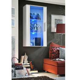 Vitrine murale à suspendre  - Neo III - 60 cm x 110 cm x 29 cm - Blanc