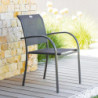 Fauteuil de jardin empilable en aluminium "Piazza" - Gris anthracite - L 56 x P 65 x H 88 cm