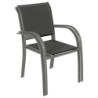 Fauteuil de jardin empilable en aluminium "Piazza" - Gris anthracite - L 56 x P 65 x H 88 cm