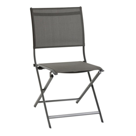 Lot de 4 chaises de jardin pliantes "Axant" - Gris anthracite - L 47 x P 60 x H 89 cm