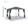 Tonnelle "Belize" - Gris graphite - P 3,6 x L 3 x H 2,7 m