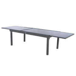 Table extensible en verre trempé "Piazza" - Gris graphite - 12 places